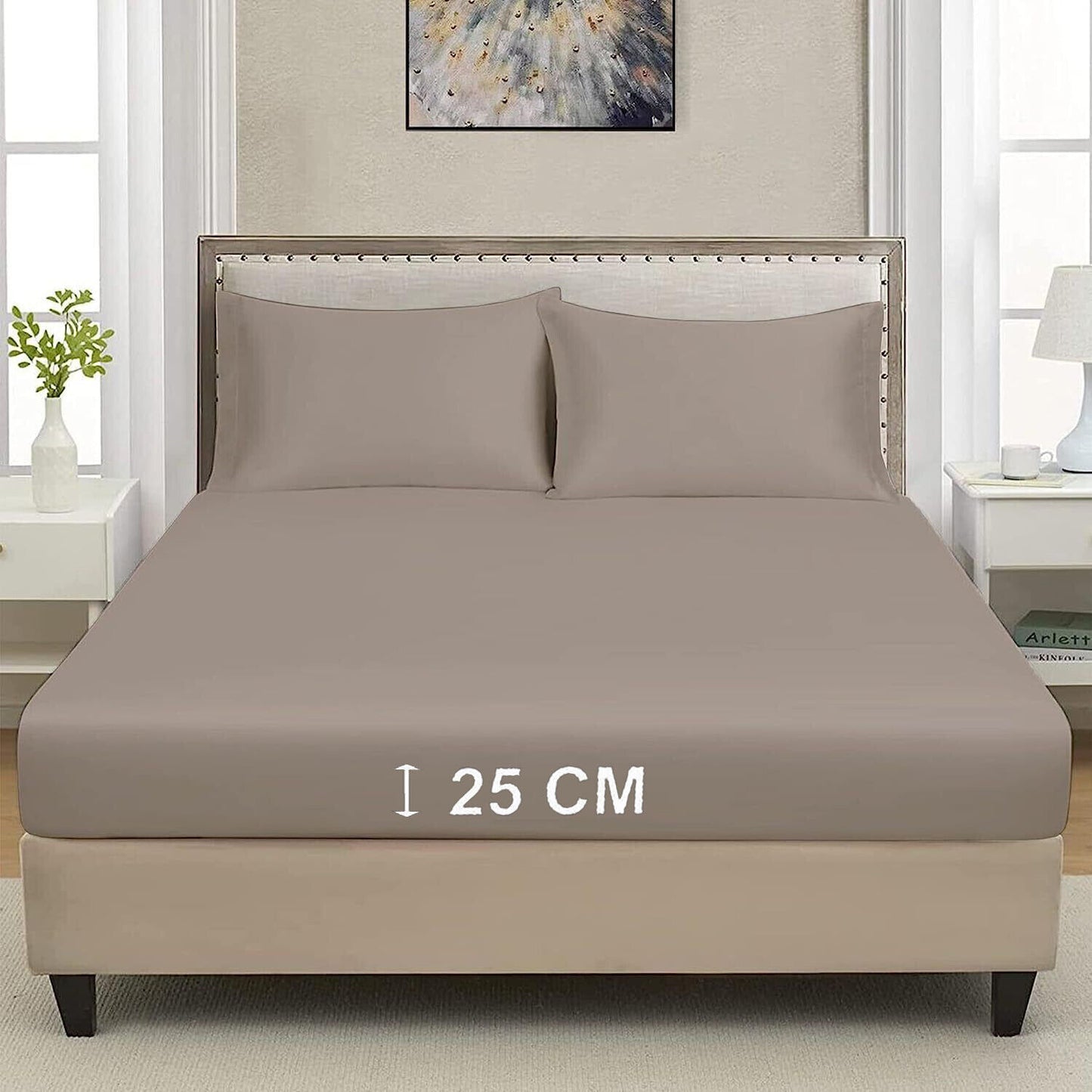 Extra Deep 25cm Fitted Sheet 100% Poly Cotton Single Double King Size Bed Sheets
