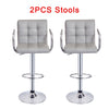 Bar Stools Set of 2 PU Leather Swivel Height Adjustable Bar Chairs With Backrest