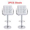 Bar Stools Set of 2 PU Leather Swivel Height Adjustable Bar Chairs With Backrest
