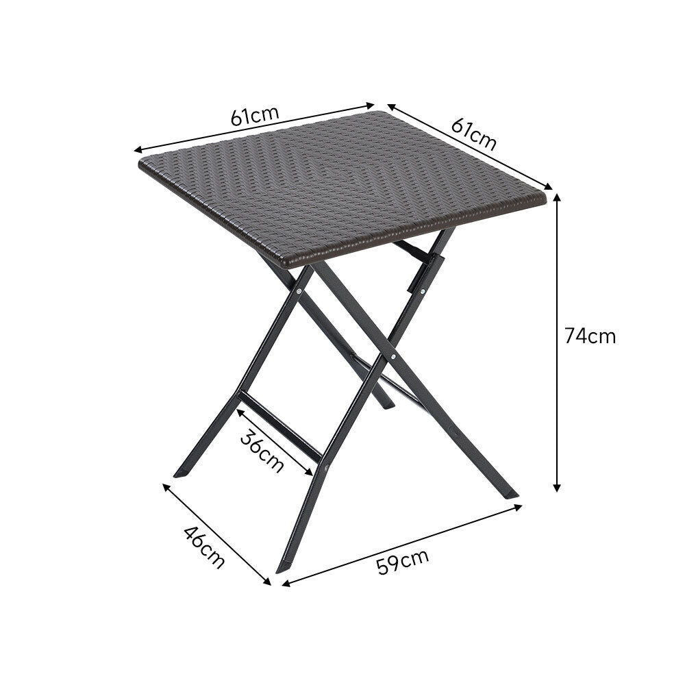 Rattan Garden Dining Table and Chairs Set Folding Camping BBQ Picnic Table Bench