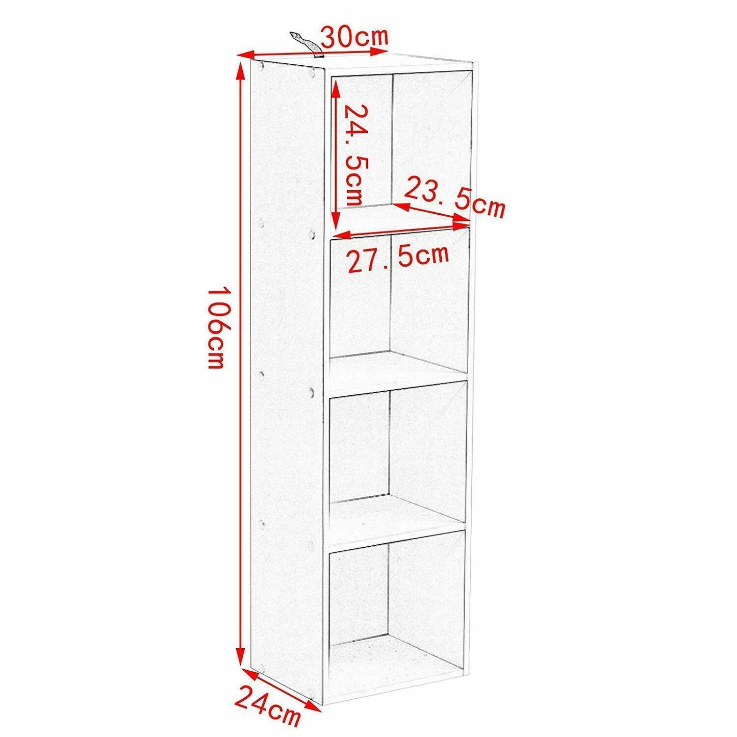 Storage Bookcase Display Shelf Unit Organiser 4/5/6 Cube Bookshelf Home Office