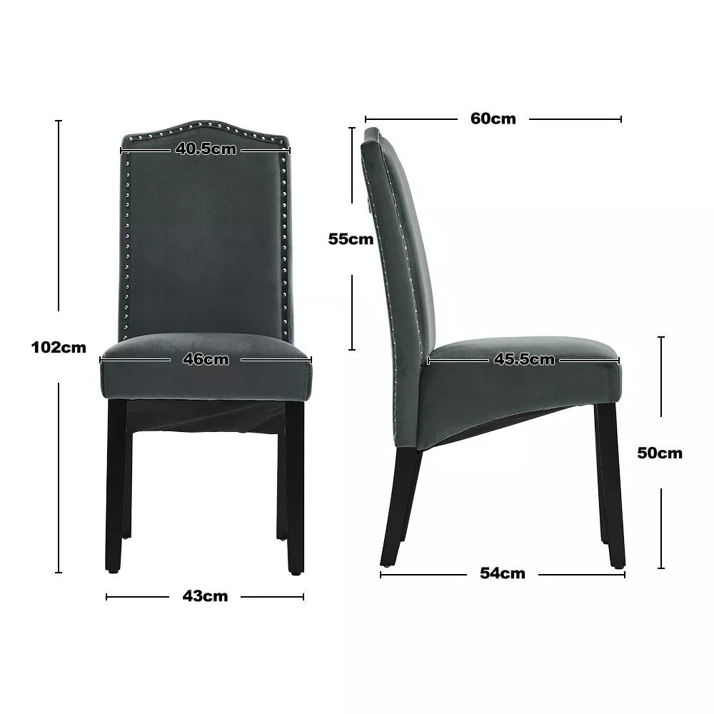2/4Pcs Upholstered Dining Chair High Back Padded Seat with Door Knocker Kitchen