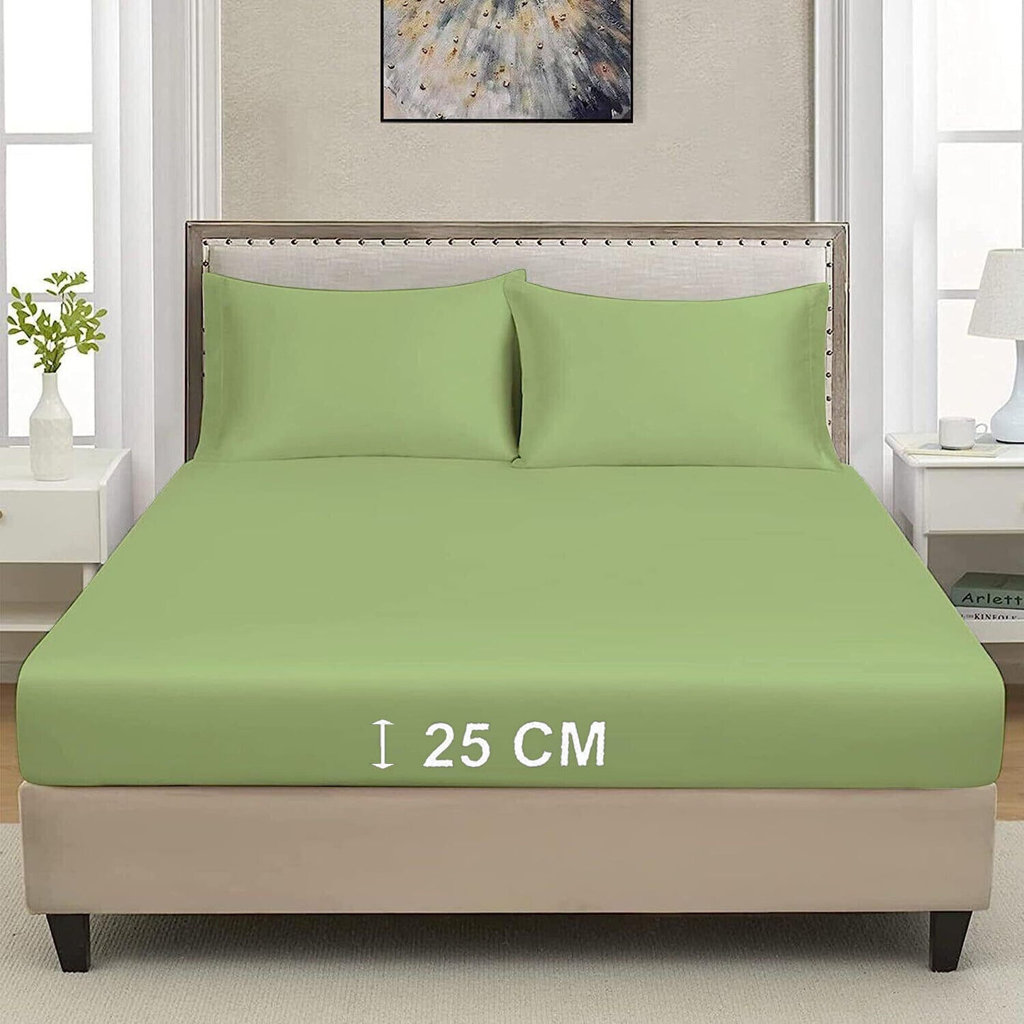 Extra Deep 25cm Fitted Sheet 100% Poly Cotton Single Double King Size Bed Sheets