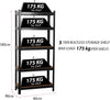 Garage Shelving Units 5 Tier Shed Storage Racking Shelf Boltless - 90x40x180cm