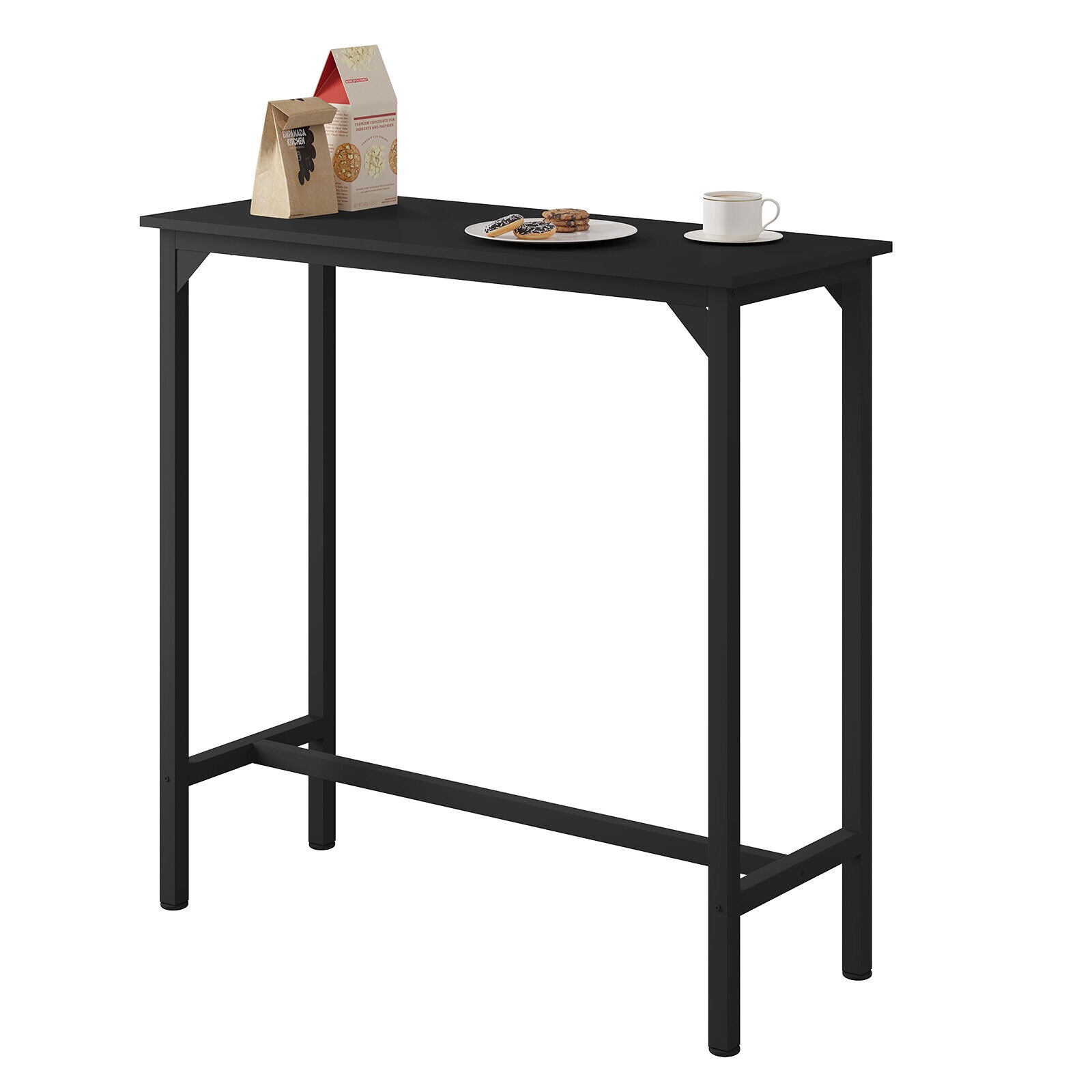 Bar Table Breakfast Dining Coffee Table with Metal Frame Counter Height Table