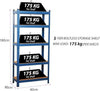 Garage Shelving Units 5 Tier Shed Storage Racking Shelf Boltless - 90x40x180cm