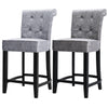 Bar Stools Set of 2 Bar Chairs Linen High Bistro Stools Kitchen Breakfast Chair