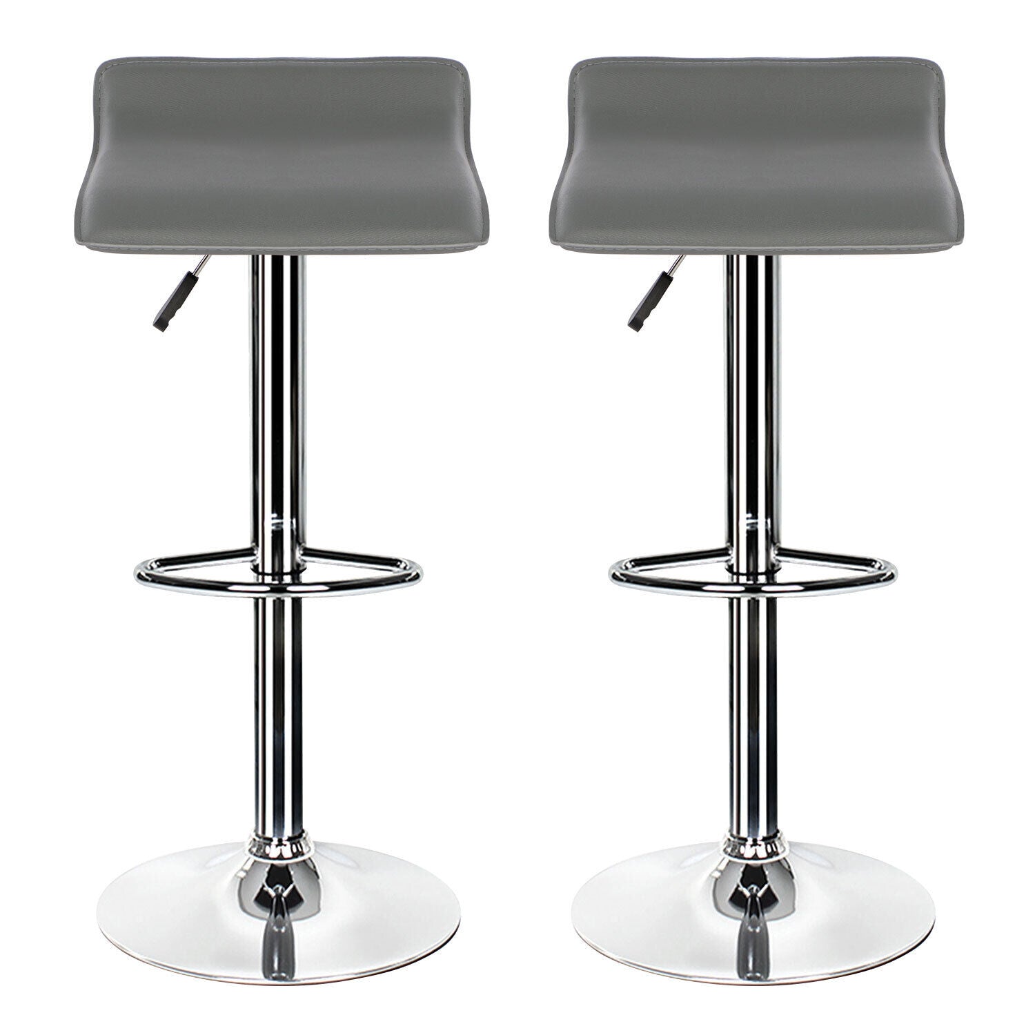 Bar Stools × 2 Padded Seat Faux Leather Swivel Home Kitchen Breakfast Muti Types