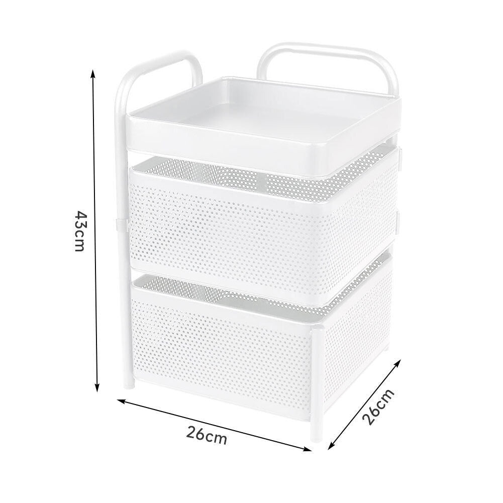 Mobile Metal Kitchen Rotating Storage Trolley Cart Utility Vegetable Shelf Rack