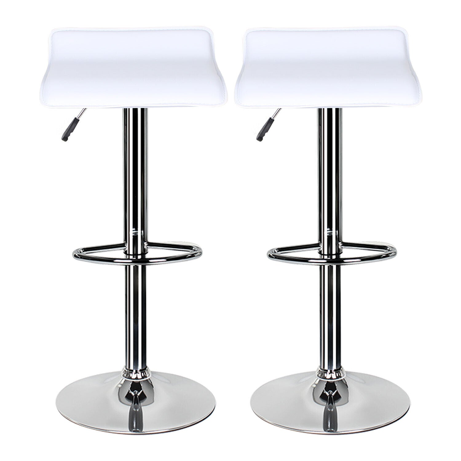 Bar Stools × 2 Padded Seat Faux Leather Swivel Home Kitchen Breakfast Muti Types