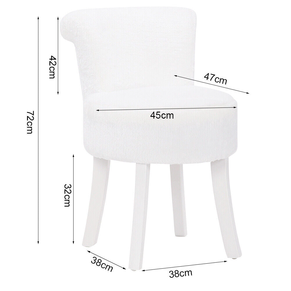 Pouffe Round Makeup Vanity Chair Dressing Table Seat Low Back Stool Piano Bench