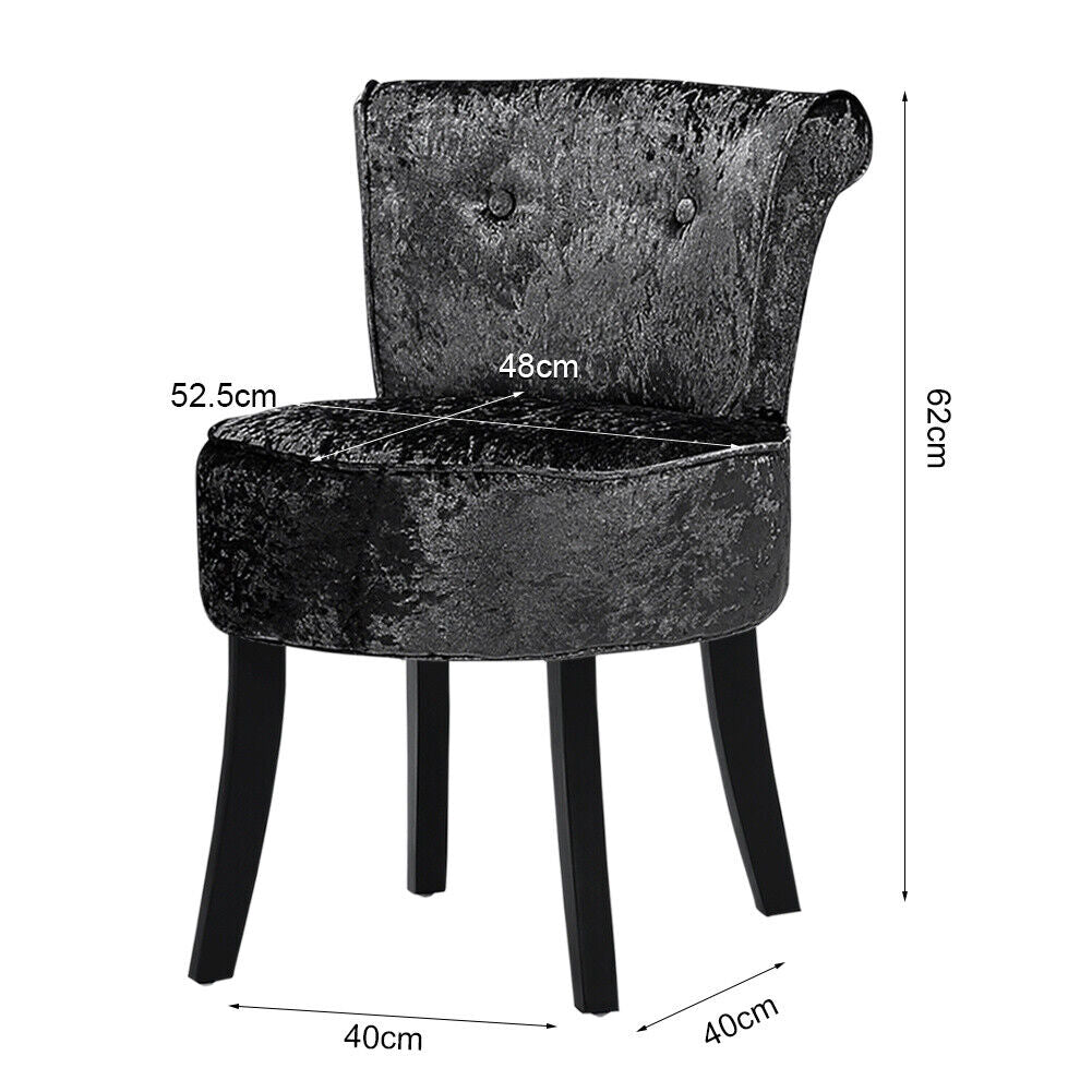 Pouffe Round Makeup Vanity Chair Dressing Table Seat Low Back Stool Piano Bench