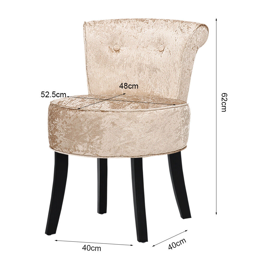 Pouffe Round Makeup Vanity Chair Dressing Table Seat Low Back Stool Piano Bench