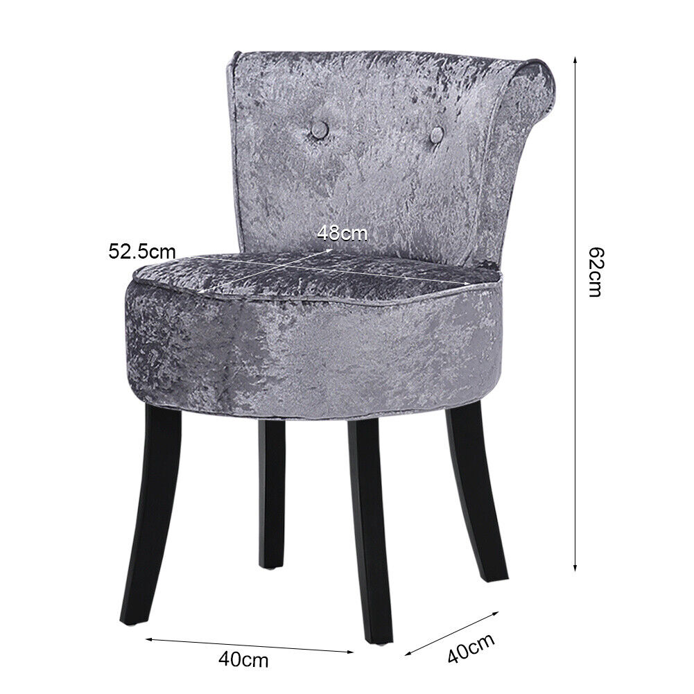 Pouffe Round Makeup Vanity Chair Dressing Table Seat Low Back Stool Piano Bench