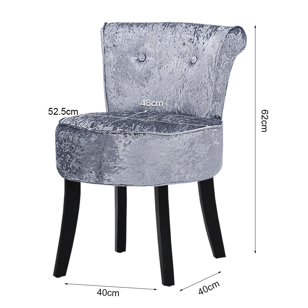Pouffe Round Makeup Vanity Chair Dressing Table Seat Low Back Stool Piano Bench