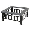 Fire Pit Heater Square Table Patio Backyard Metal Black φ81cm Outdoor