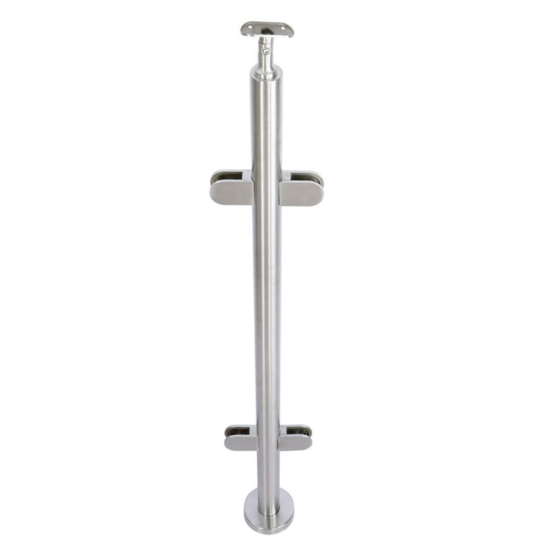 Stainless Steel Garden Fence Railing Balustrade Post Mid/Corner/End Post w/Clamp