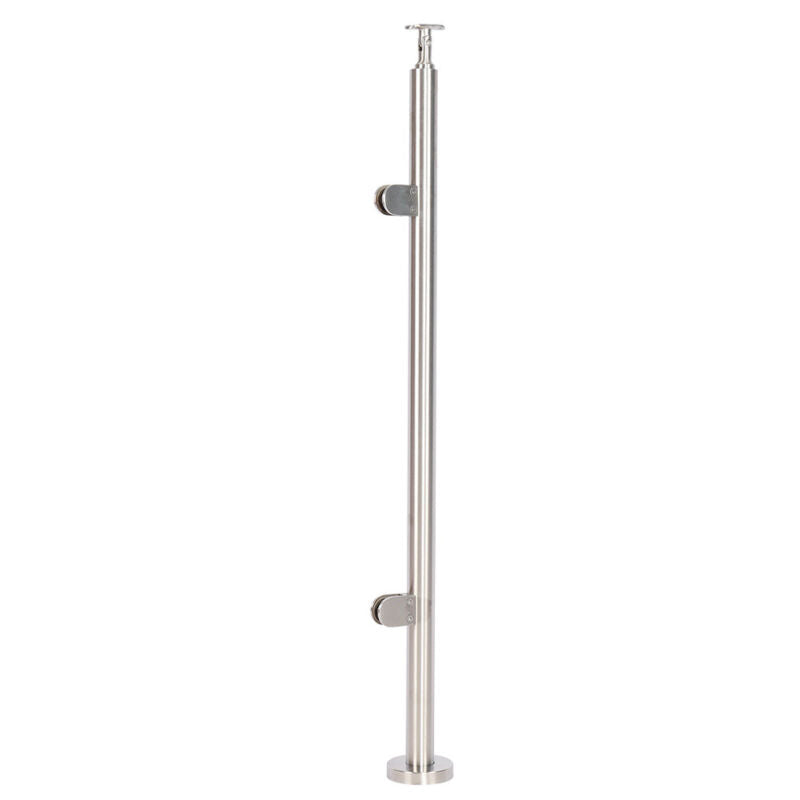 Stainless Steel Garden Fence Railing Balustrade Post Mid/Corner/End Post w/Clamp