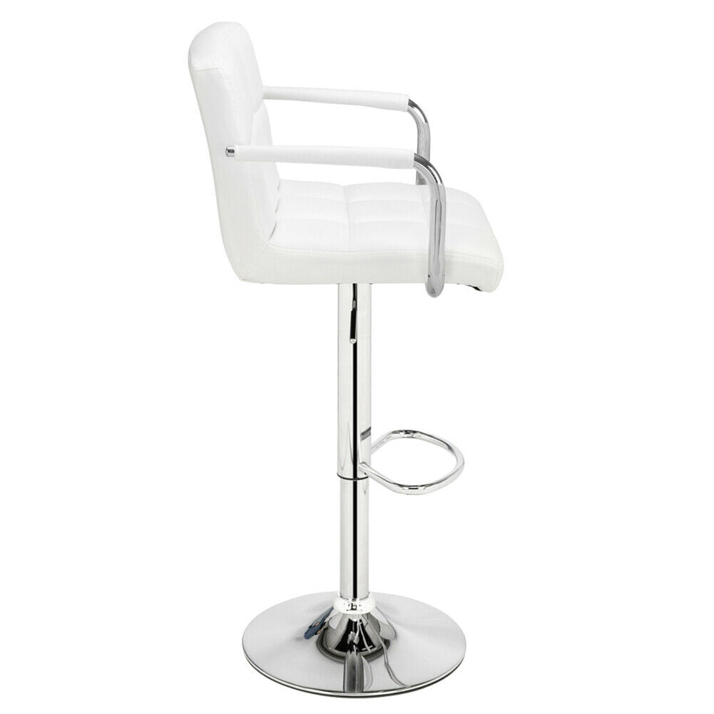 2pcs Bar Stools Leather Chairs Kitchen Breakfast Chairs Swivel Gas Lift 60-80cm