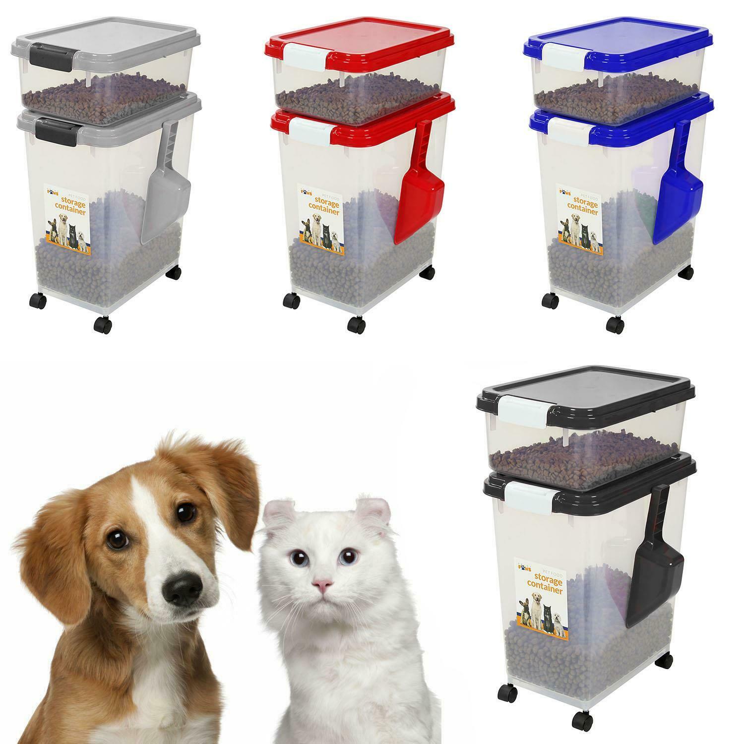 3 Piece Airtight Large Pet Dog Cat Animal Plastic Food Storage Containers Feed