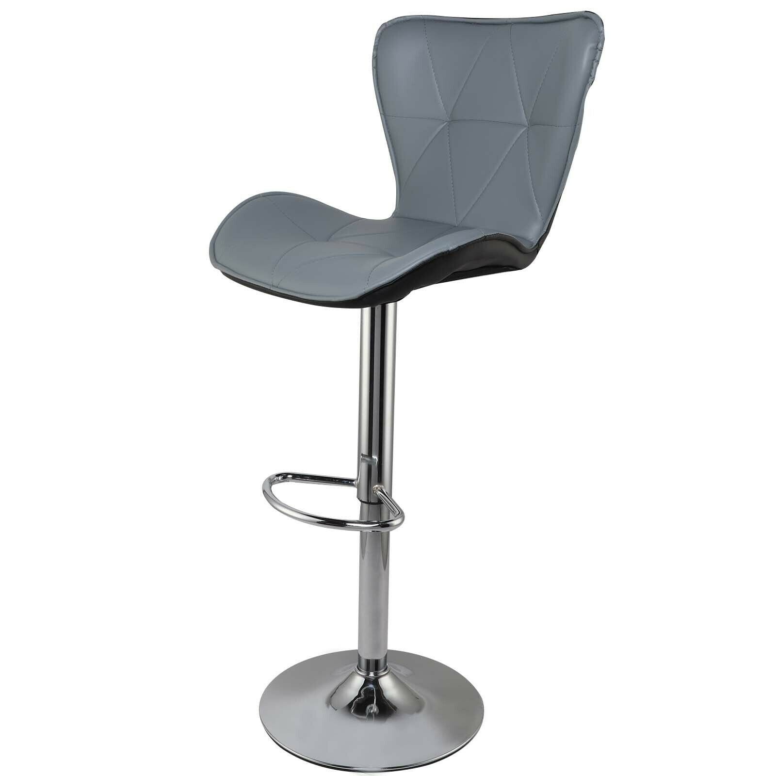 2 Breakfast Bar Chairs BARCELONA GREY Bar Stools Barstools Kitchen Pub Stools