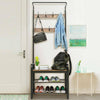 Industrial Coat Rack Stand Shoe Bench 7 Hooks Storage Cabinet Rustic Metal 182cm