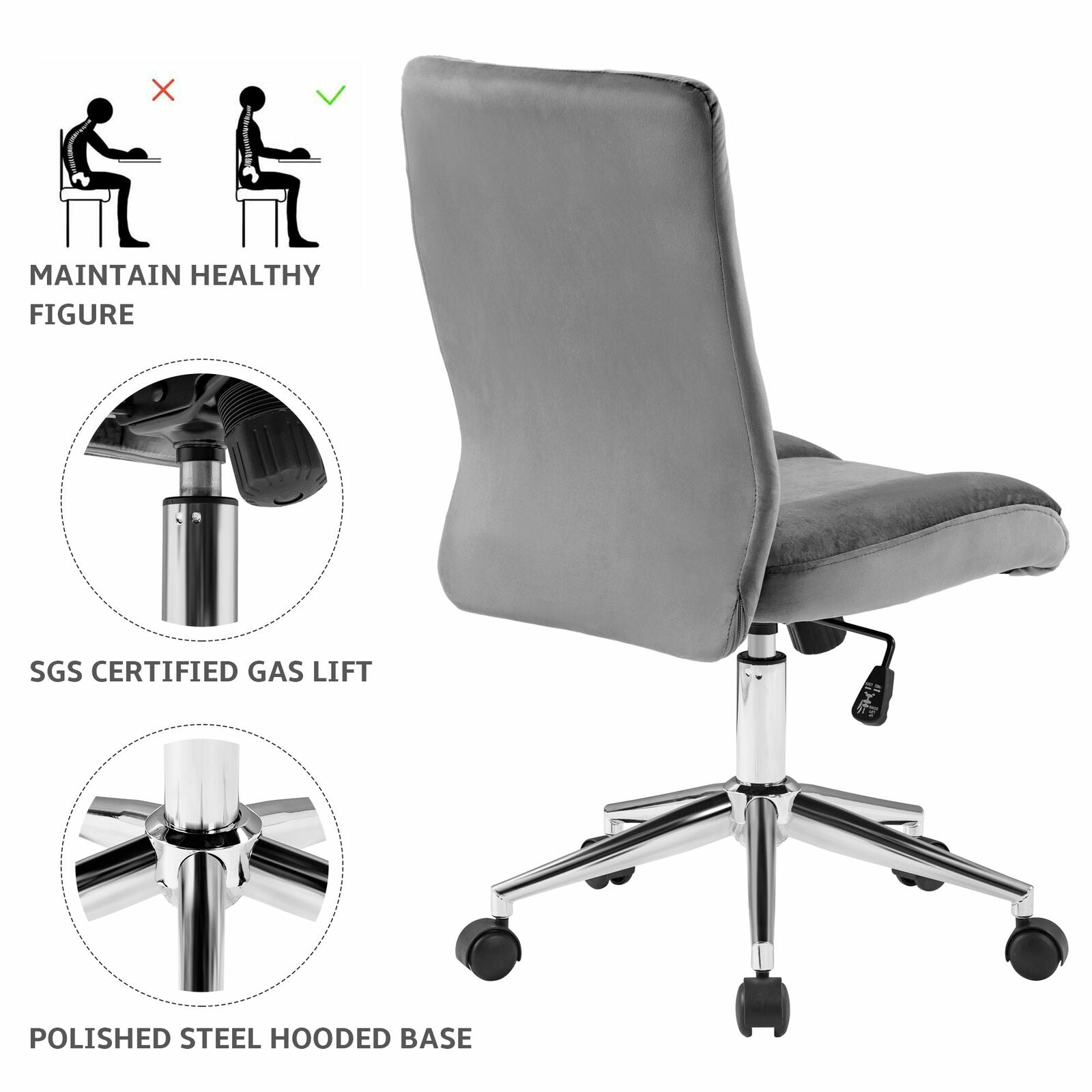Ergonomic Office Chair Adjustable Desk Chair Swivel Computer Chair Home Office