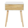 1 Drawer Pine Wood Bedside Table Cabinet Nightstand Storage Bedroom Furniture