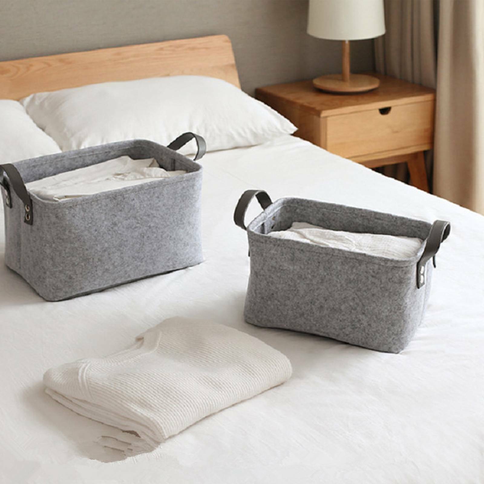 Toys Foldable Felt Storage Box Organiser Container Cosmetic Case Basket Desk UK