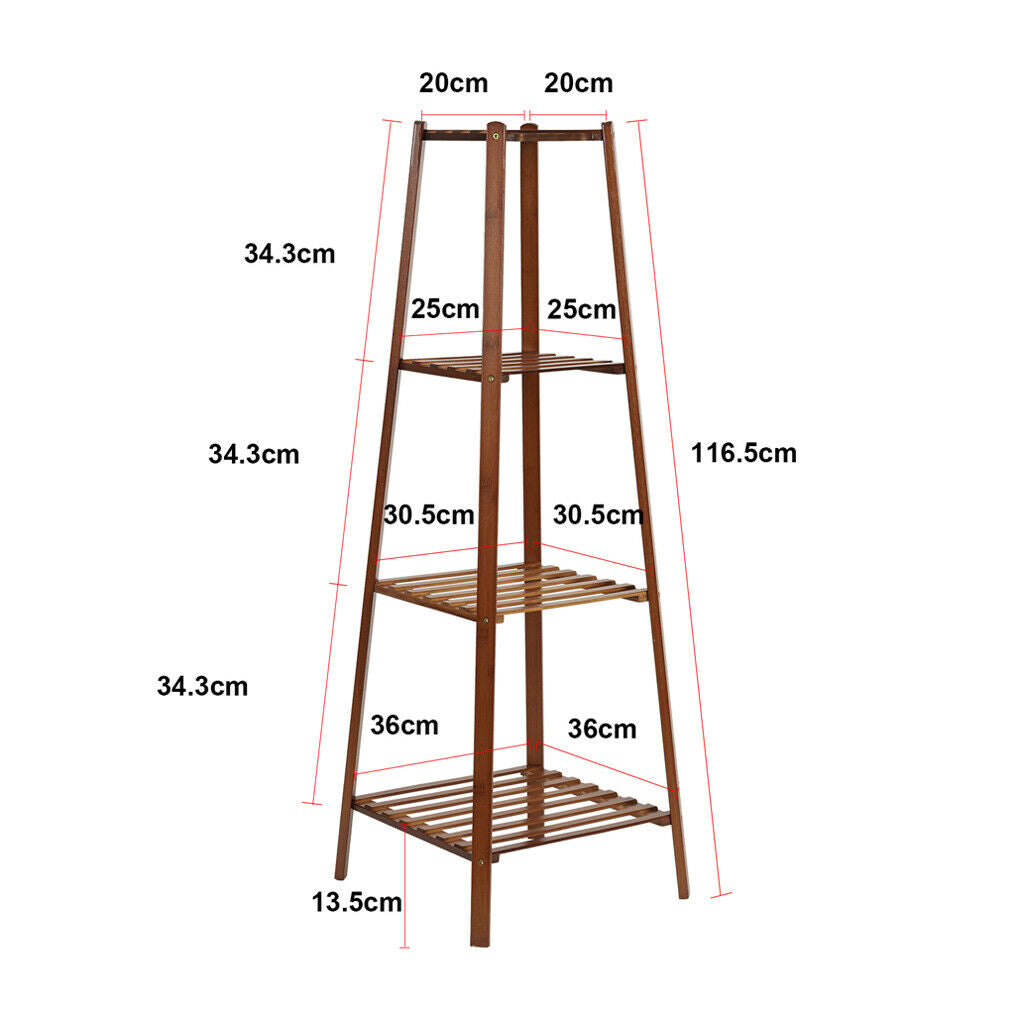Bamboo 2/3/4 Tier Tall Plant Stand Pot Holder Garden Flower Rack Display Vintage