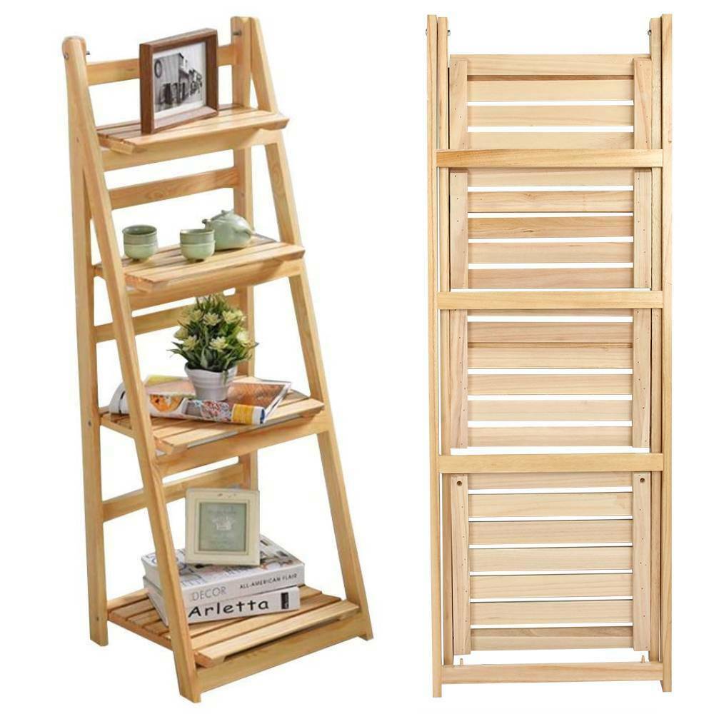 Ladder Plant Flower Pot Shelf Stand Bookcase Garden Storage Rack Display Folding