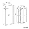 High Gloss 2 Door Wardrobe Mirrored Bedroom Furniture 3 pcs Set Large Storage