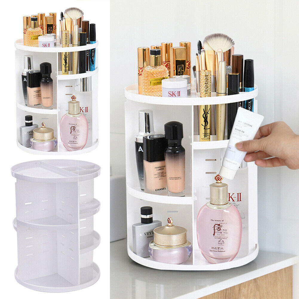 360 Degree Rotating Makeup Cosmetic Organiser Storage Box Jewelry Case Display