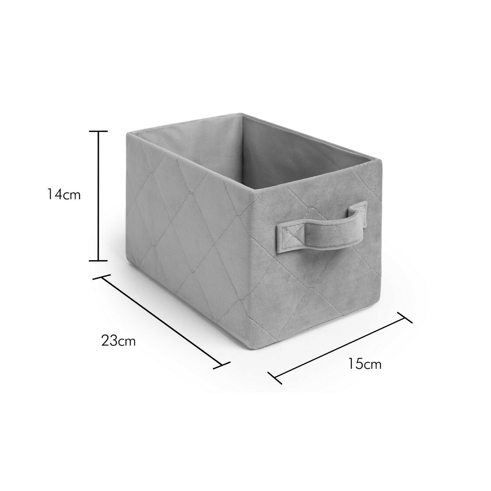 4 Tier Grey Storage Cabinet Drawers With Quilted Velvet Baskets Boxes