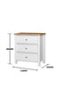 3 Drawer Bedroom Cabinet Chest of Drawers White and Oak