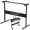 HEIGHT ADJUSTABLE RECTANGULAR FRAME FULL SIZE MUSIC PIANO KEYBOARD STAND & CHAIR