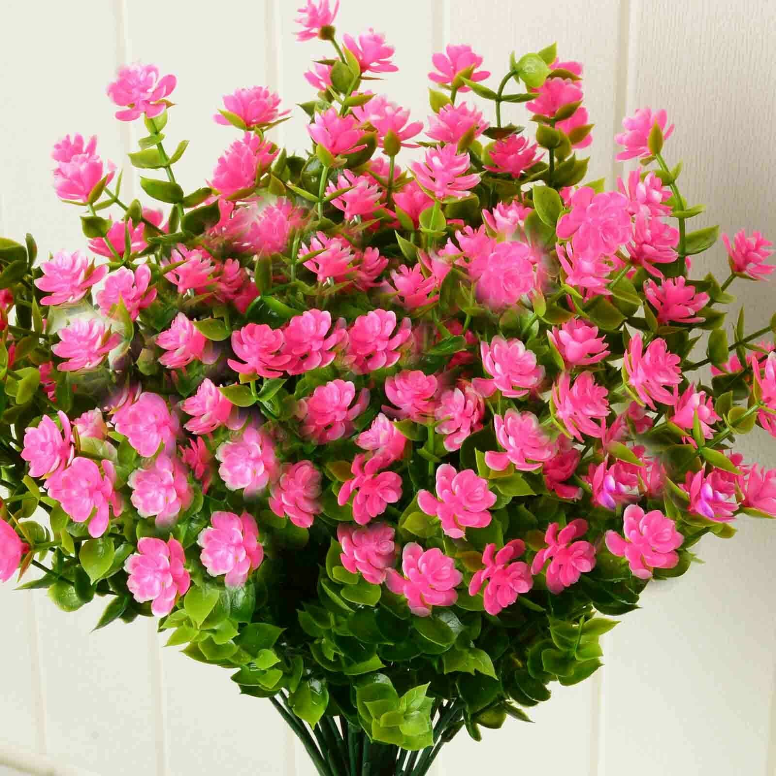 In/Outdoor Artificial Fake Flowers Plants For Window Box Plants Garden Porch UK