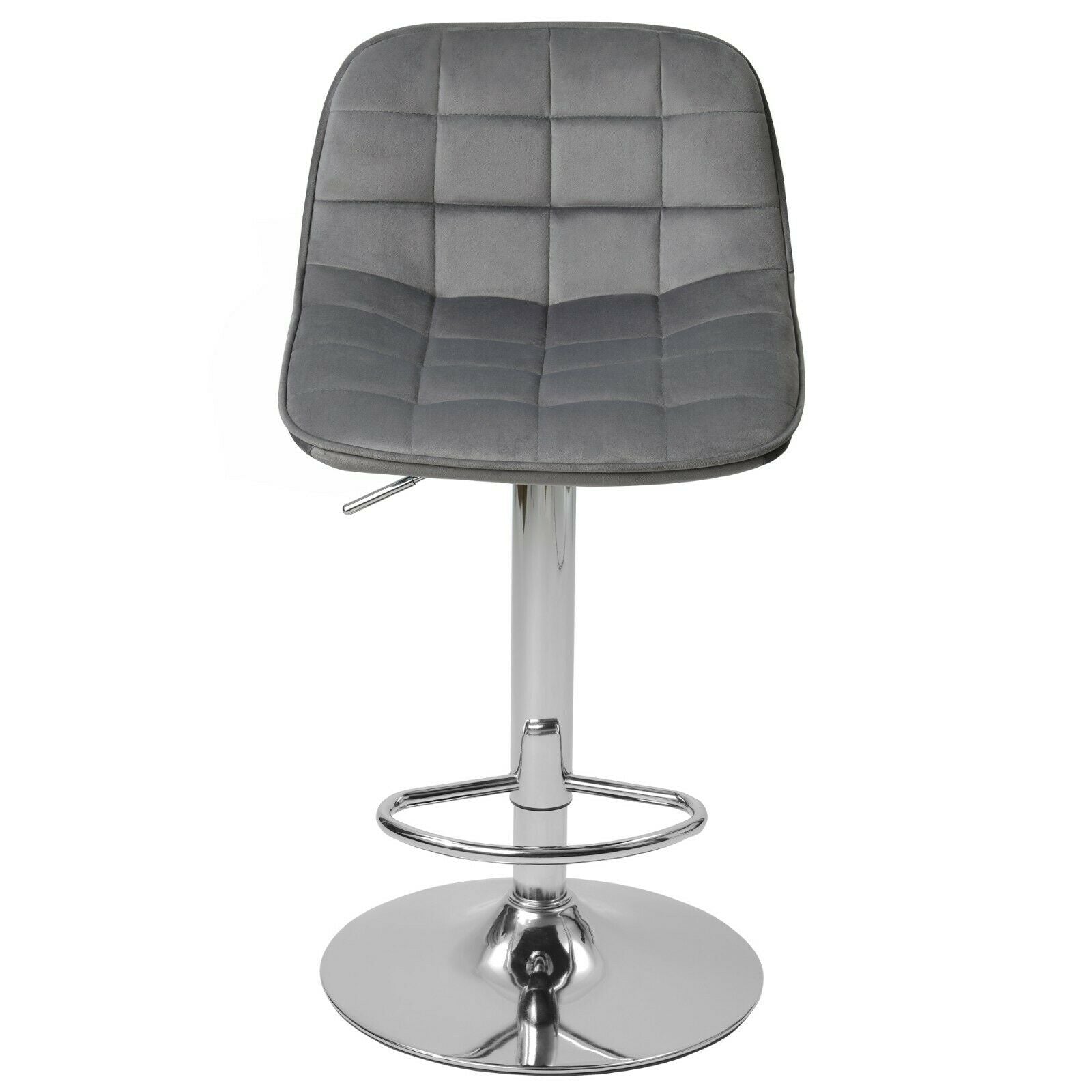 2×Bar Stools Leather / Velvet Chairs Breakfast Chair Swivel Gas Lift Adjustable