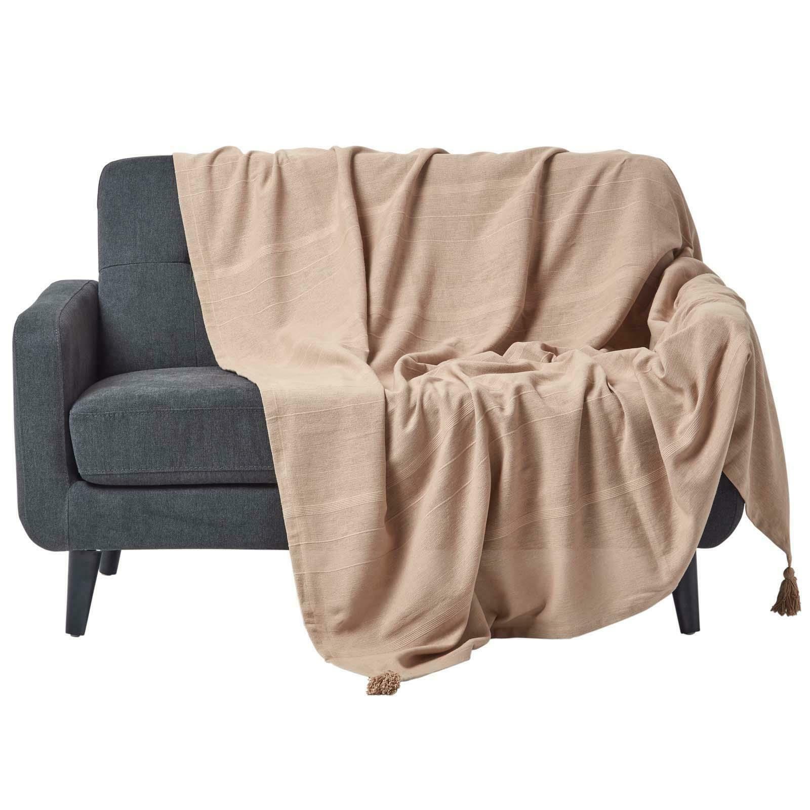 Extra Large Cotton Throws for Sofas Settee Bedspread Bed Covers Blankets