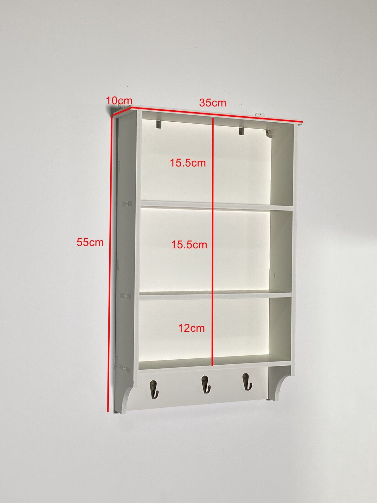 3 Tier Floating Wall Shelves Display Storage Shelf Wall Mounted Wood Unit Rack