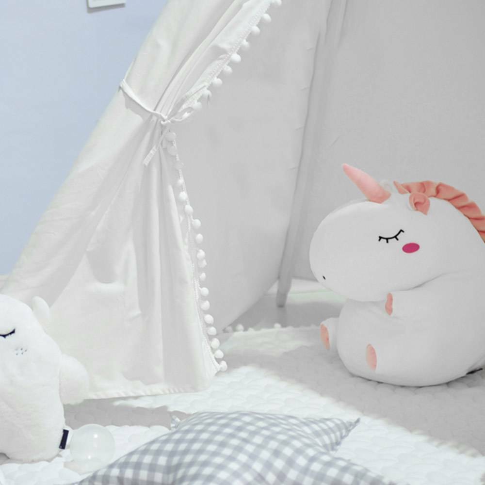 Large Canvas Kids Teepee White Tent Childs Indoor Outdoor Play House Gift