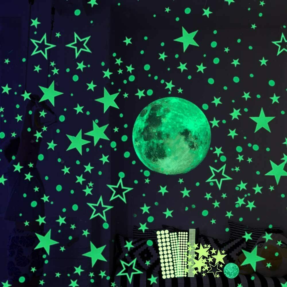 637xGlow In The Dark Stars Wall Stickers Kids Ceiling Bedroom Nursery Room Decor