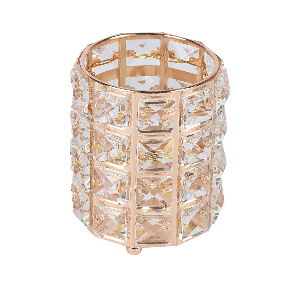 CRYSTAL MAKE UP BRUSH STORAGE BUCKET PENS/PENCILS HOLDER DESKTOP ORGANIZER DECOR