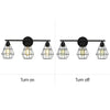 3-Light Industrial Bathroom Vanity Light Metal Wire Cage Wall Sconce Wall Lamp