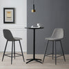2× Velvet Breakfast Bar Stools Soft Padded Seat Kitchen Pub Modern Grey / Blue