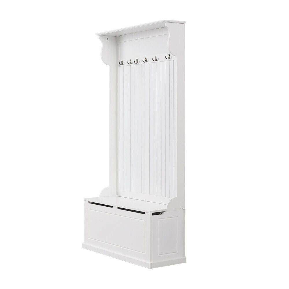 Hallway Wardrobe Coat Rack Storage Unit Bench Entryway Hooks Cabinet Furniture