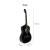 NEW Excellent Black 39" Full Size 6 String Steel Strung Acoustic Guitar UK