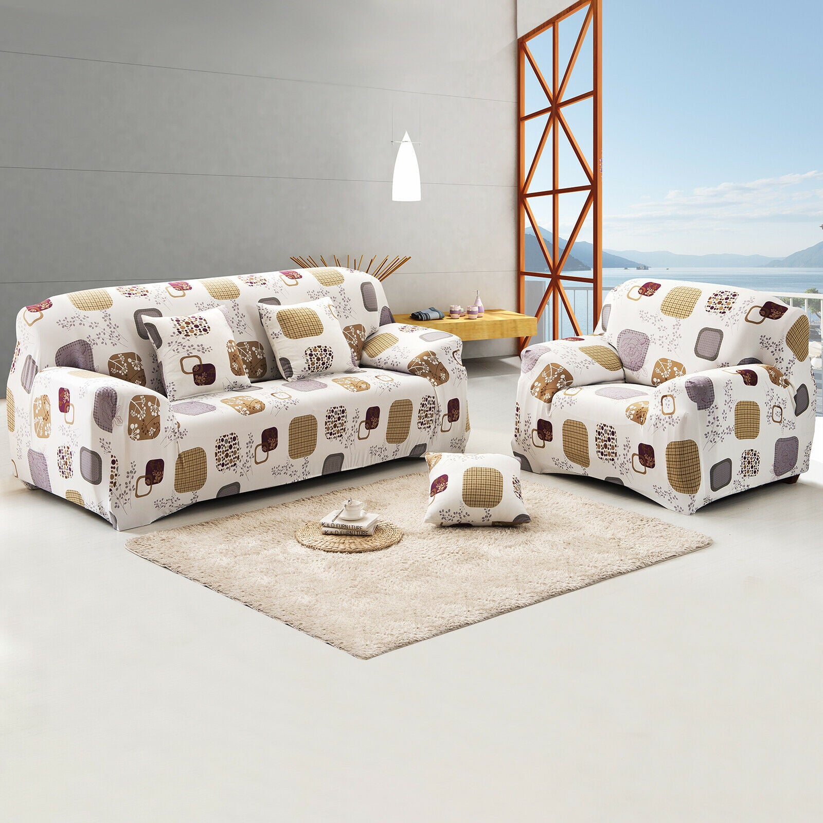 1/2/3 Seater Sofa Covers Slipcover Elastic Stretch Settee Protector Couch Floral