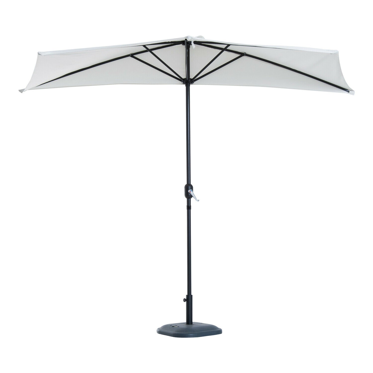3m Half Round Parasol Garden Outdoor Sun Umbrella Aluminium w/ Crank