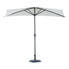 3m Half Round Parasol Garden Outdoor Sun Umbrella Aluminium w/ Crank
